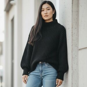 IRO Paris Alladin Black Wool Alpaca Oversized Sweater XS